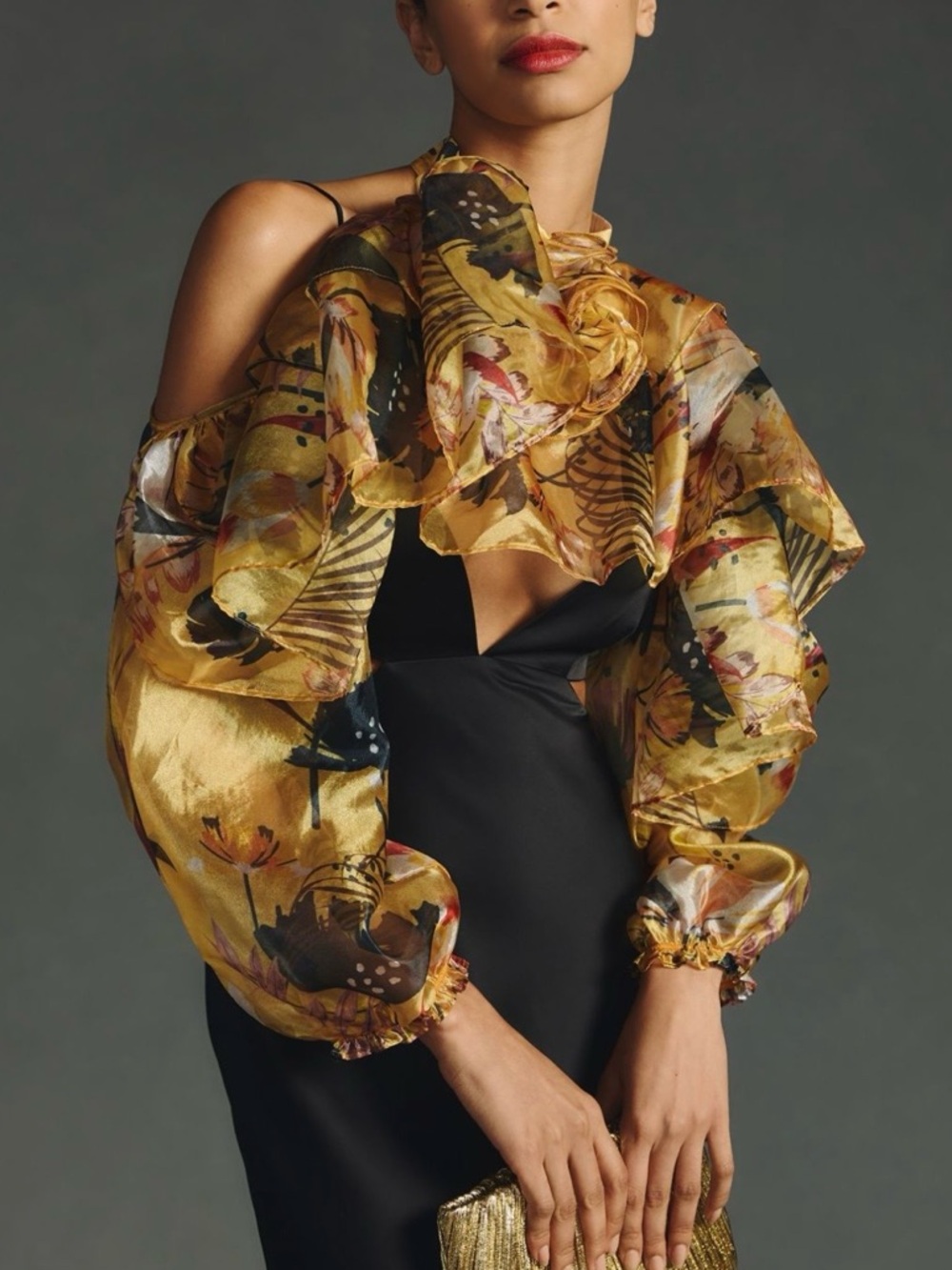 Maeve by Anthropologie Tulle Rosette Sleeves | One Size